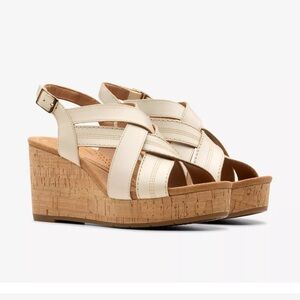 Clarks Sabina Sling Wedge Sandals